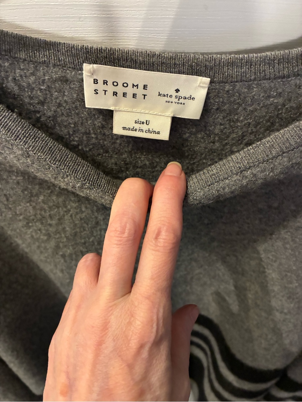 Kate Spade Gray and Black Striped Poncho Sweater - Picture 5 of 6